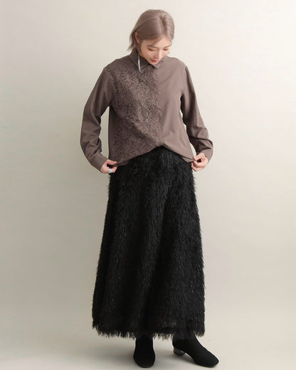 アシンメトリーレースシャツ