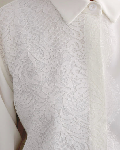 アシンメトリーレースシャツ