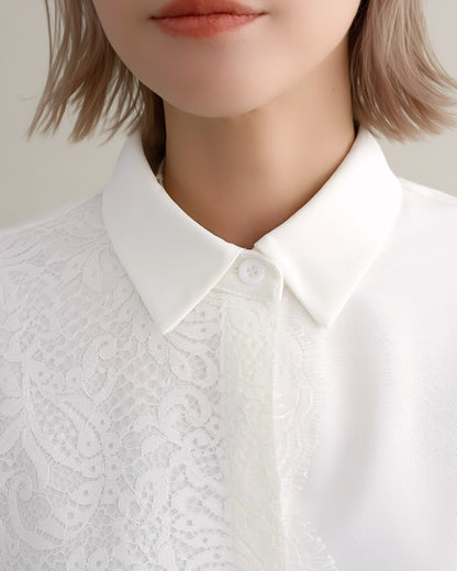 アシンメトリーレースシャツ