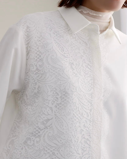 アシンメトリーレースシャツ