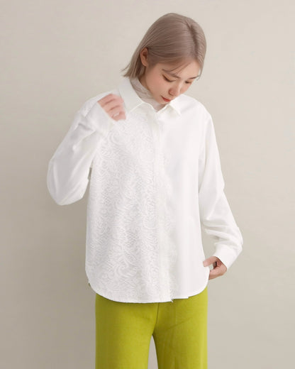 アシンメトリーレースシャツ