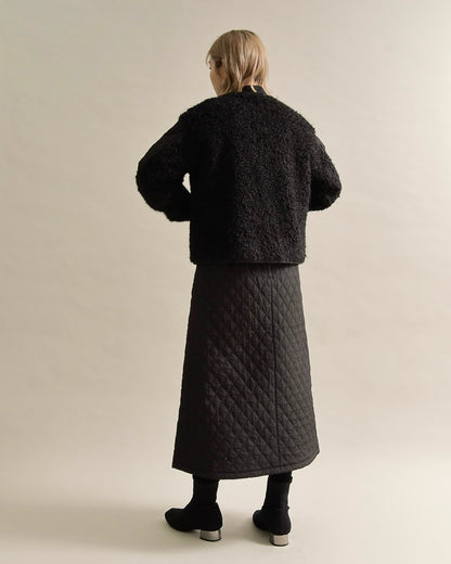 キルティング×ボアコンビネーションブルゾン