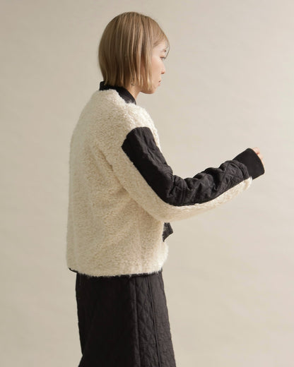 キルティング×ボアコンビネーションブルゾン