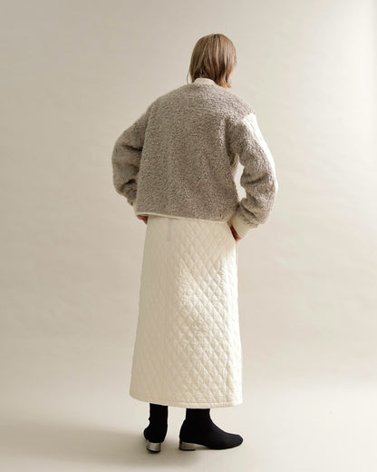 キルティング×ボアコンビネーションブルゾン