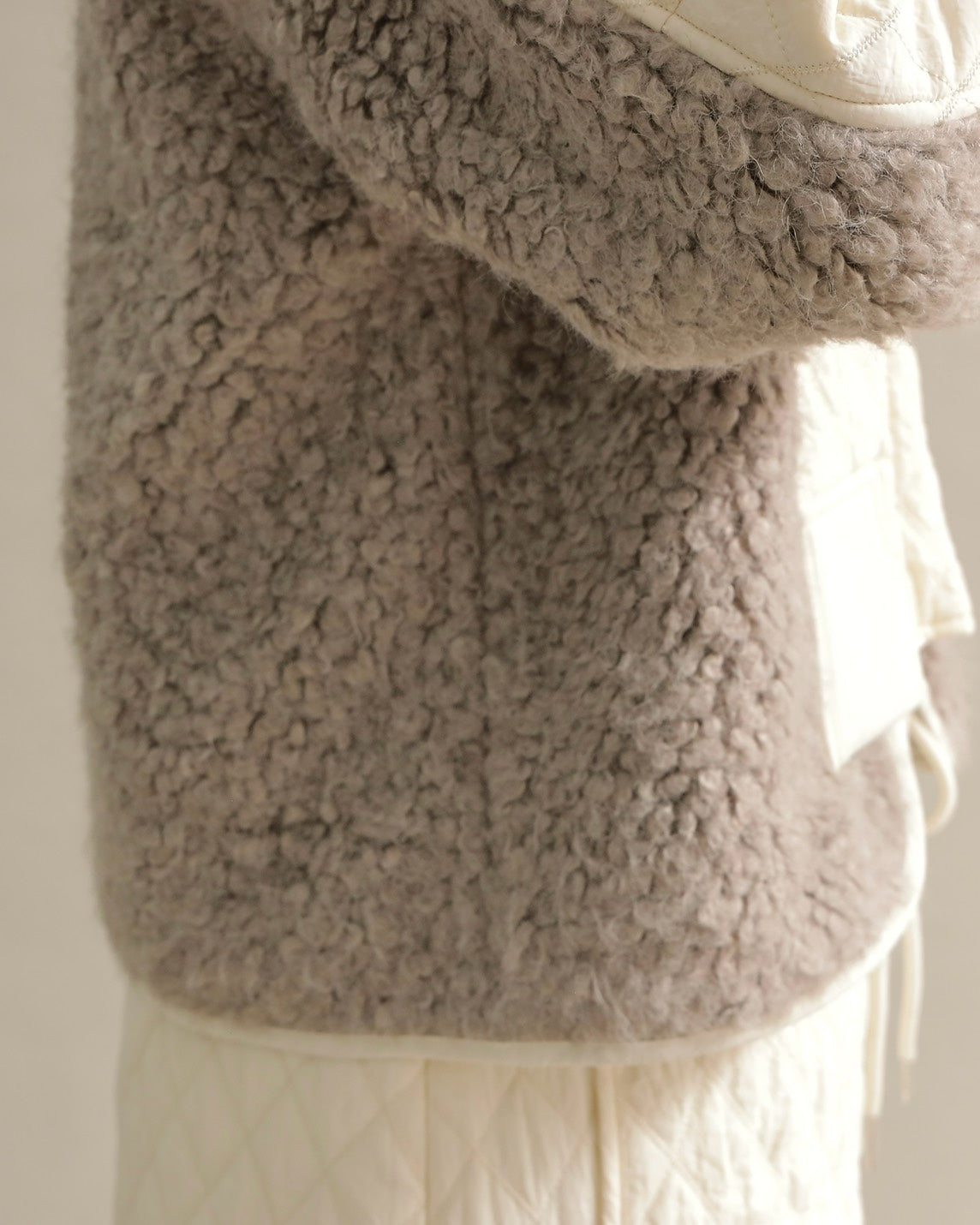 キルティング×ボアコンビネーションブルゾン