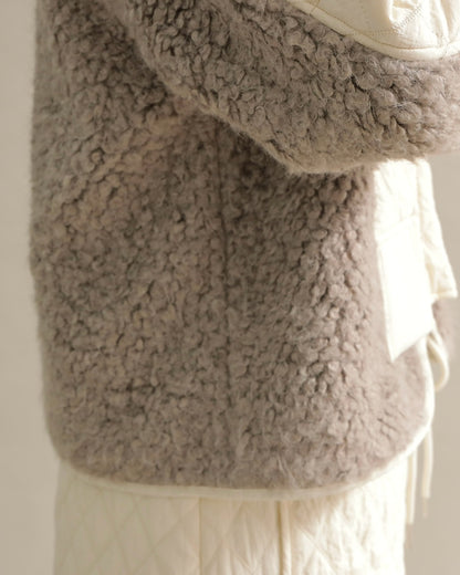 キルティング×ボアコンビネーションブルゾン