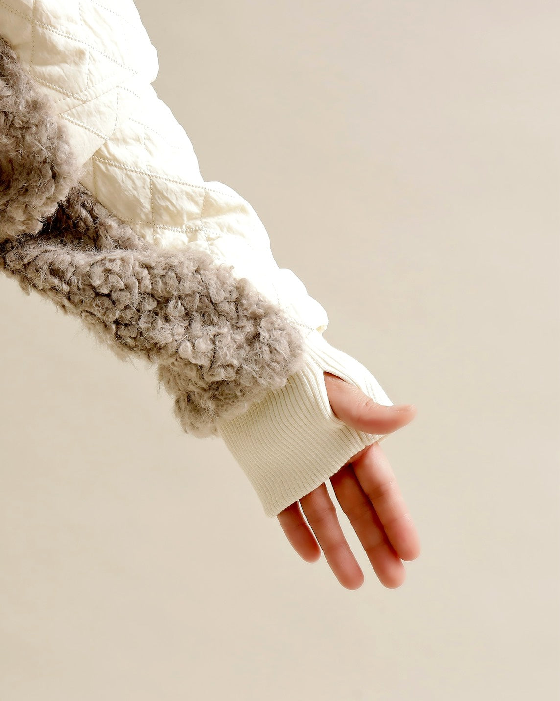 キルティング×ボアコンビネーションブルゾン