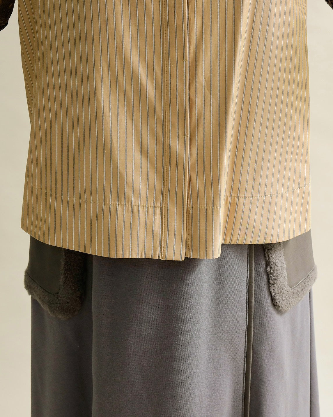 レースコンビ・スタンドカラーブラウス