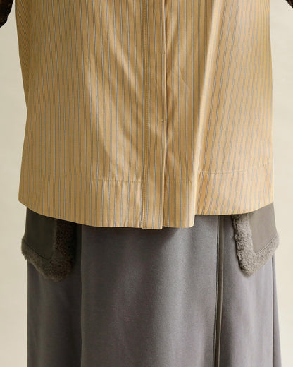 レースコンビ・スタンドカラーブラウス