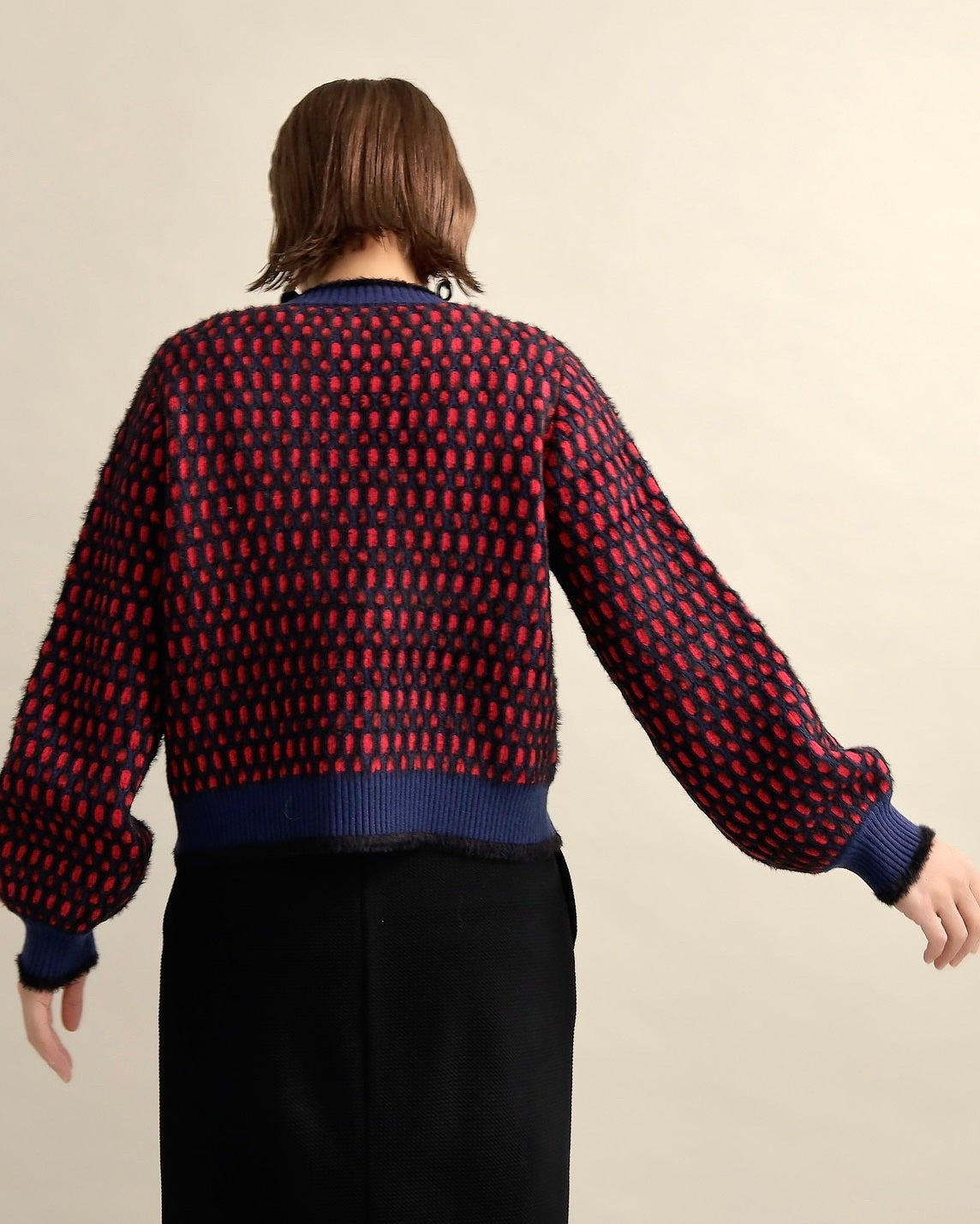 ドットジャガードニットブルゾン