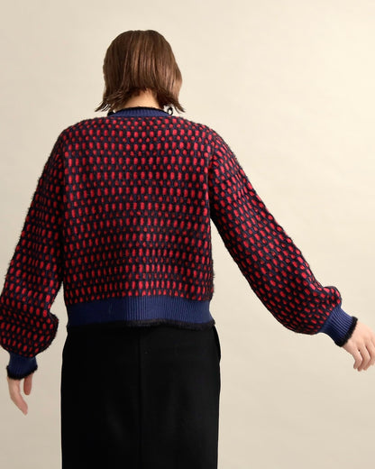 ドットジャガードニットブルゾン