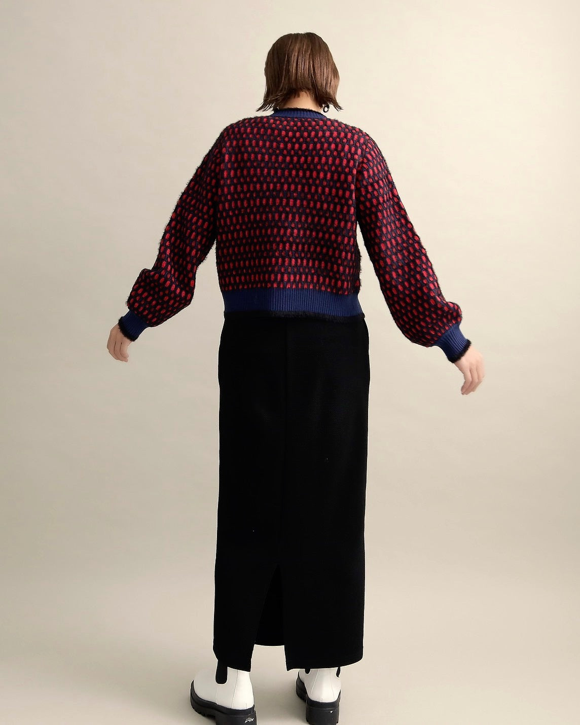 ドットジャガードニットブルゾン