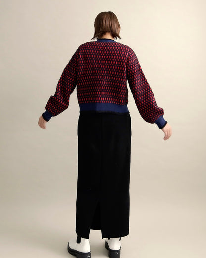 ドットジャガードニットブルゾン