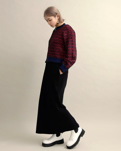 ドットジャガードニットブルゾン