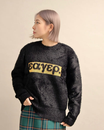 シャギーロゴニットプルオーバー