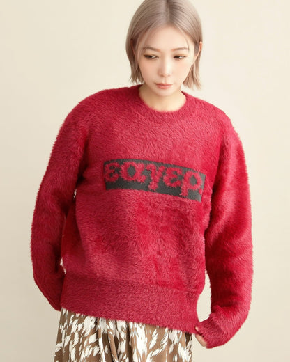 シャギーロゴニットプルオーバー