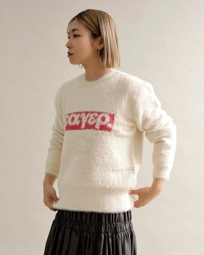 シャギーロゴニットプルオーバー