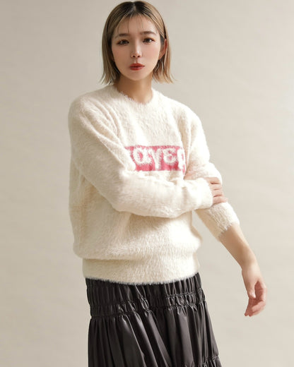 シャギーロゴニットプルオーバー