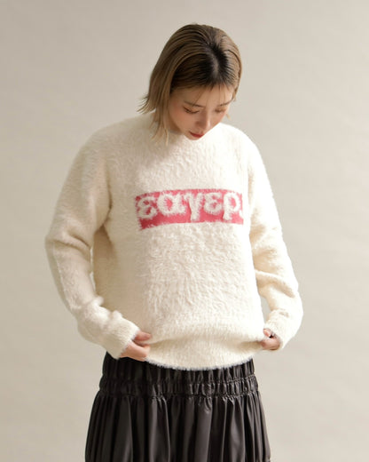 シャギーロゴニットプルオーバー