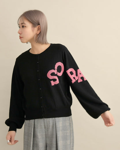 SORAロゴジャガードニットカーディガン
