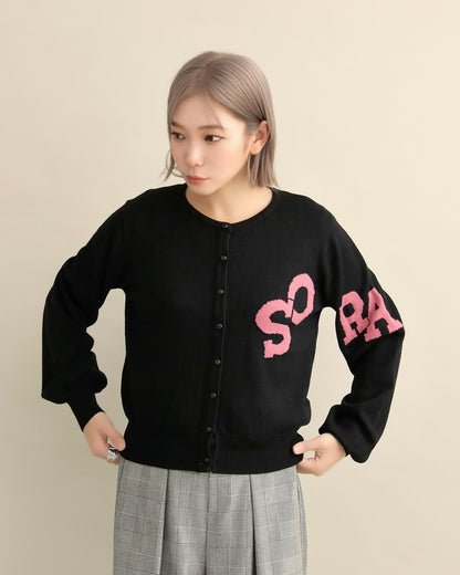 SORAロゴジャガードニットカーディガン