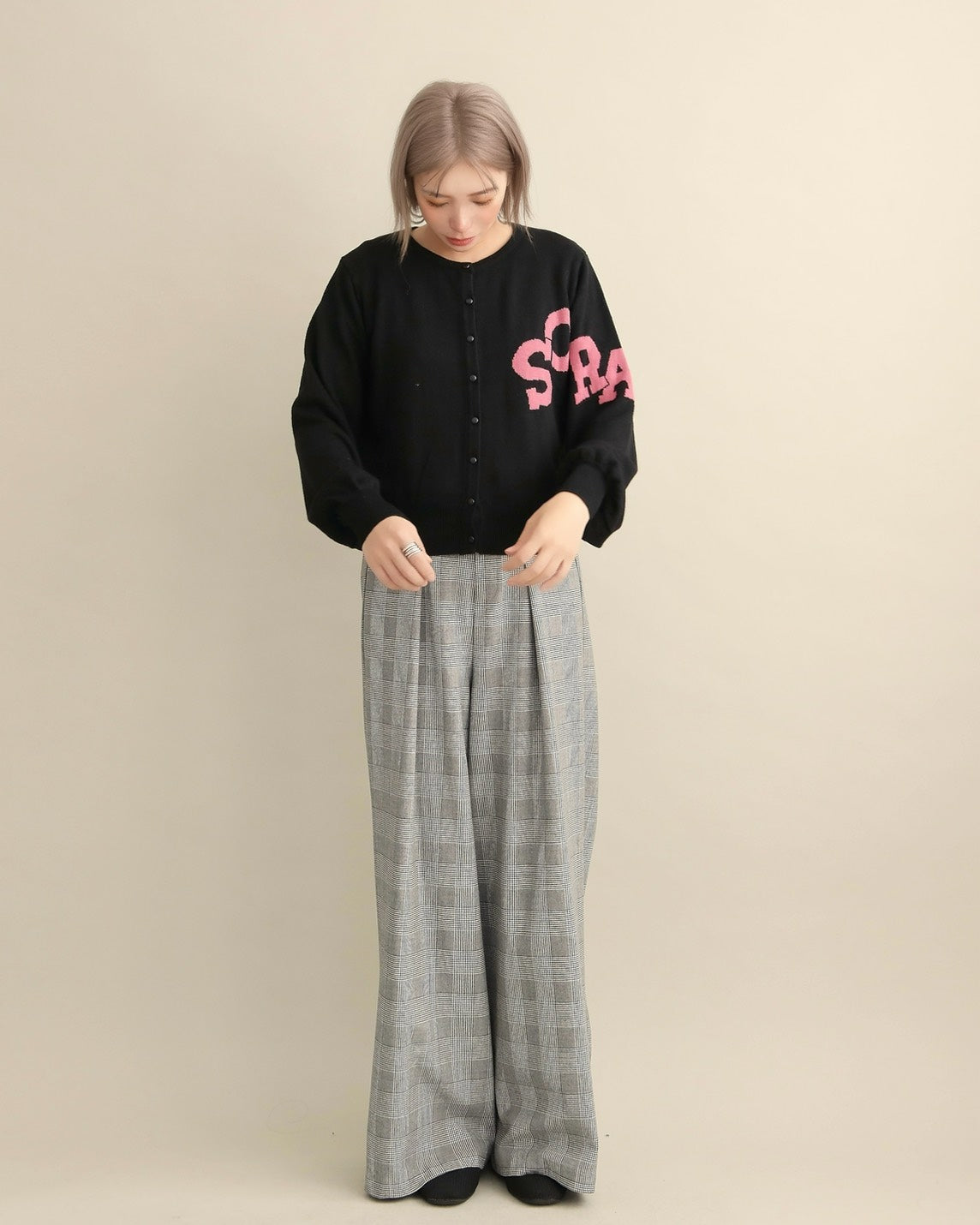 SORAロゴジャガードニットカーディガン