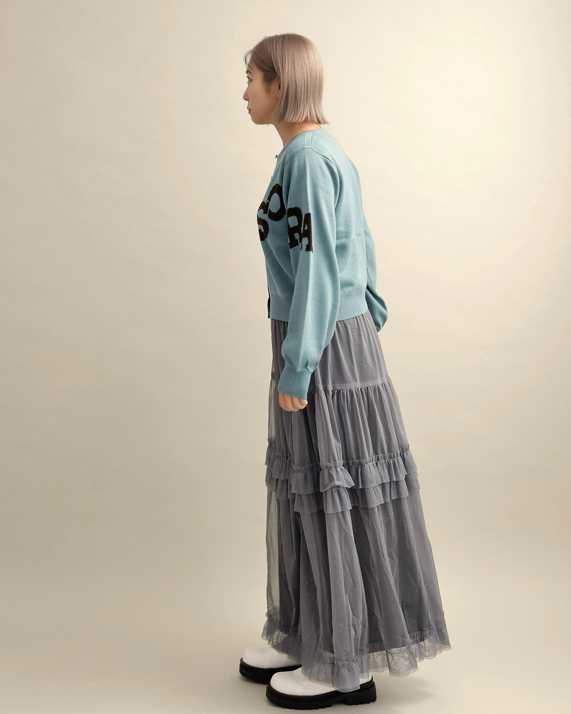 SORAロゴジャガードニットカーディガン