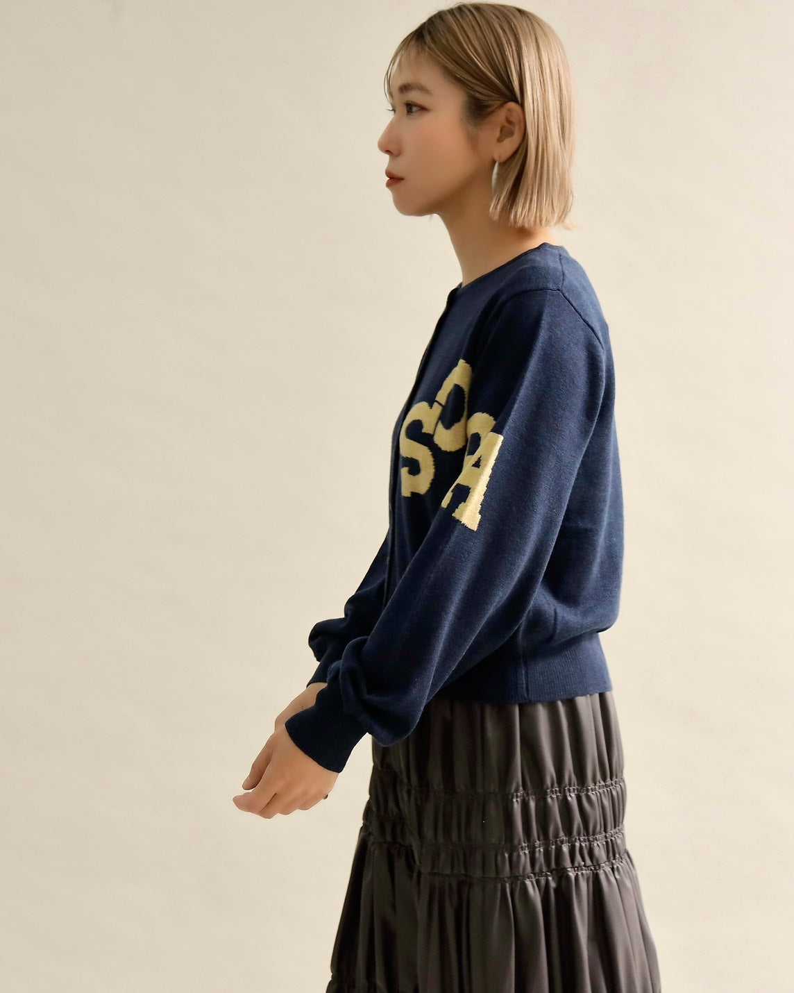 SORAロゴジャガードニットカーディガン