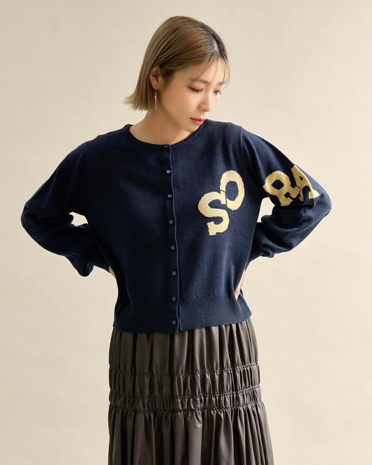 SORAロゴジャガードニットカーディガン