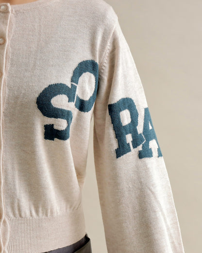 SORAロゴジャガードニットカーディガン