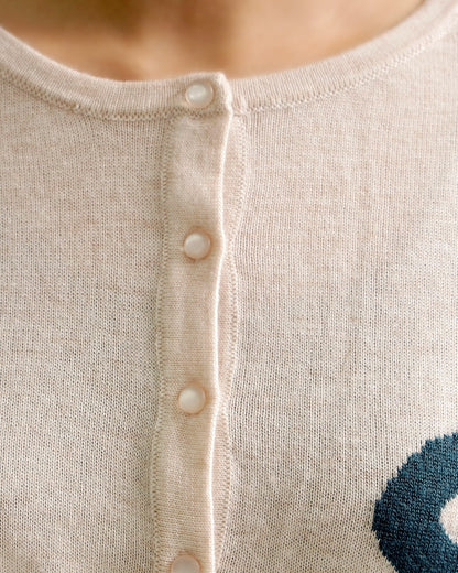 SORAロゴジャガードニットカーディガン