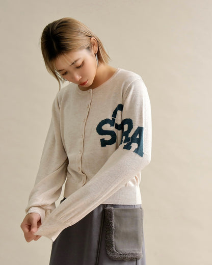 SORAロゴジャガードニットカーディガン