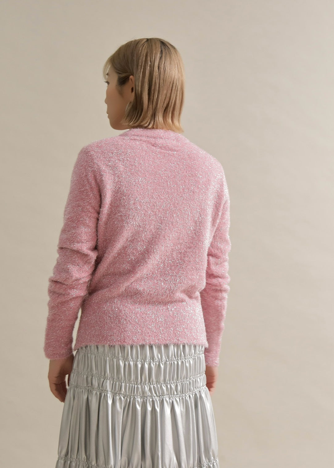 グリッターソフトクルーネックニット