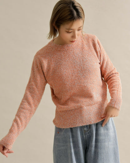 グリッターソフトクルーネックニット