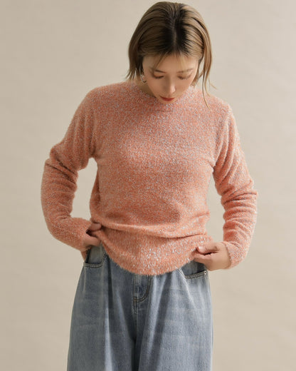 グリッターソフトクルーネックニット