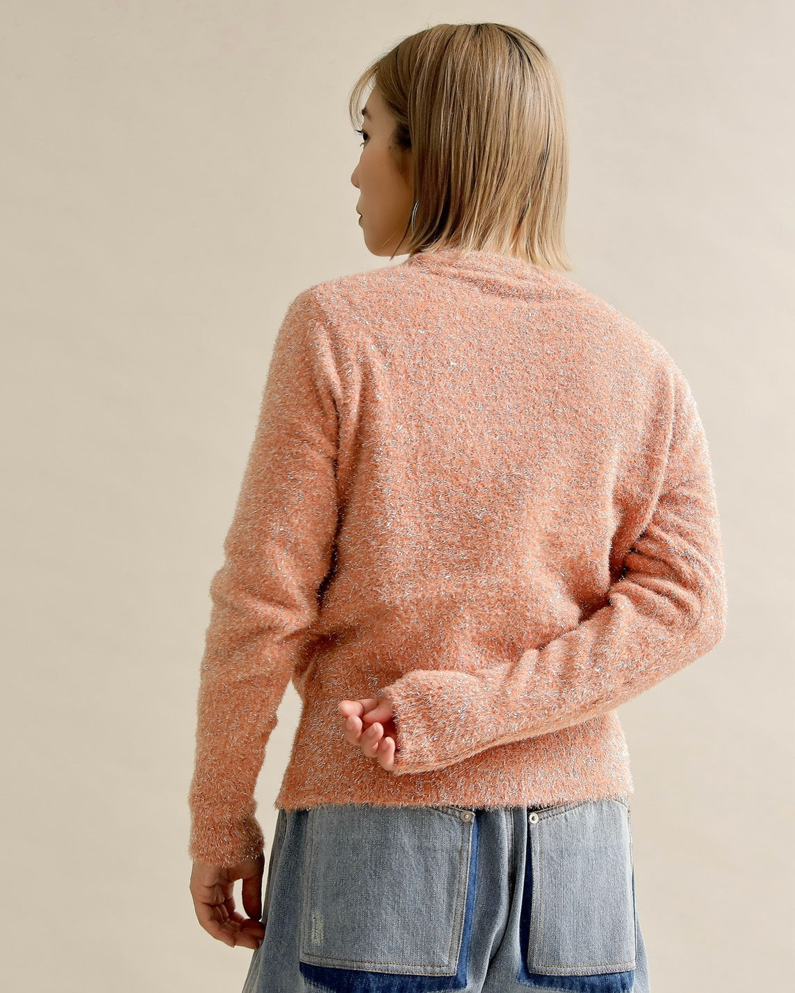 グリッターソフトクルーネックニット