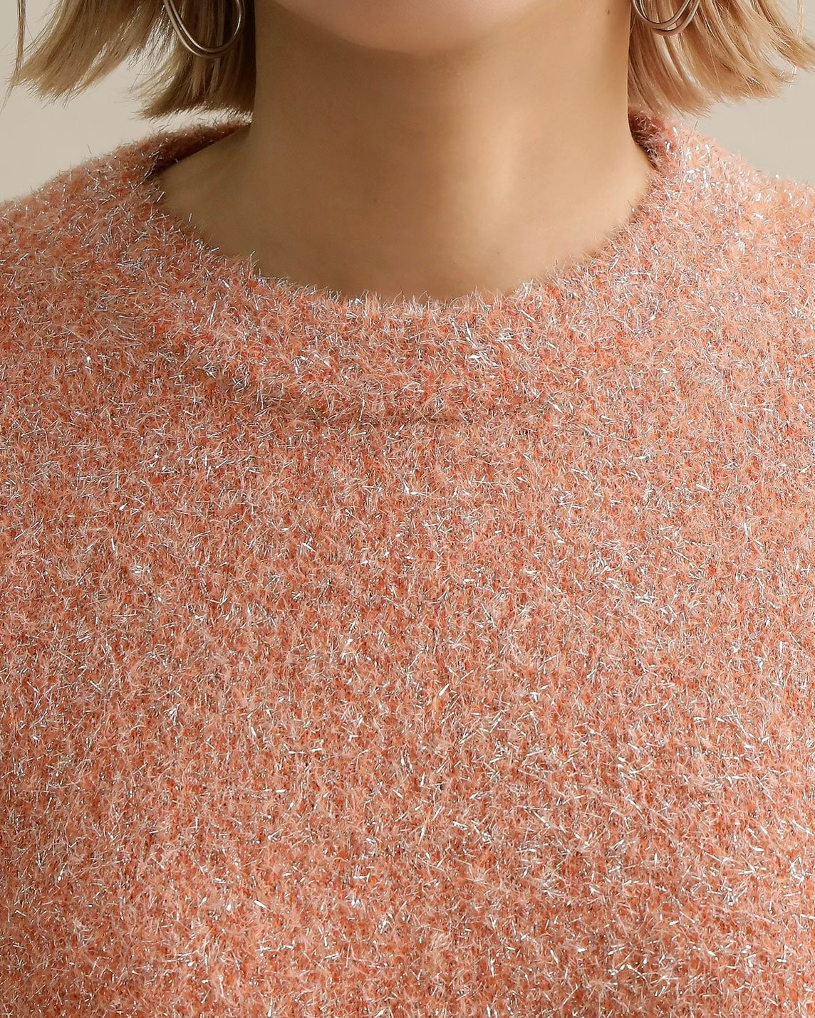 グリッターソフトクルーネックニット