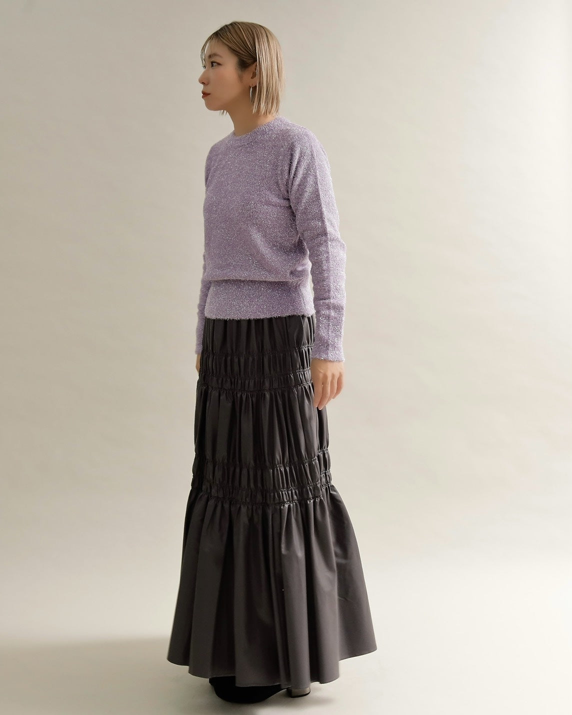 グリッターソフトクルーネックニット