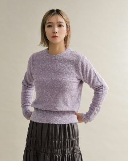 グリッターソフトクルーネックニット