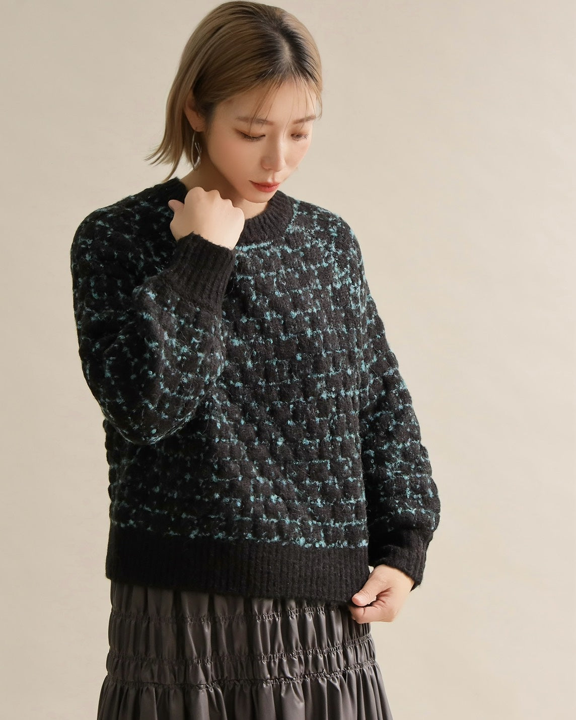 タグ付き】Mia Asterism ファー付きチェックコート タグ付き】Mia