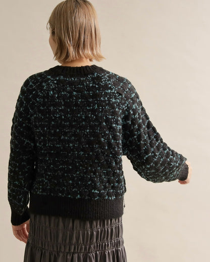 ミックスツイードクルーネックニット