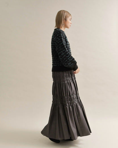 ミックスツイードクルーネックニット