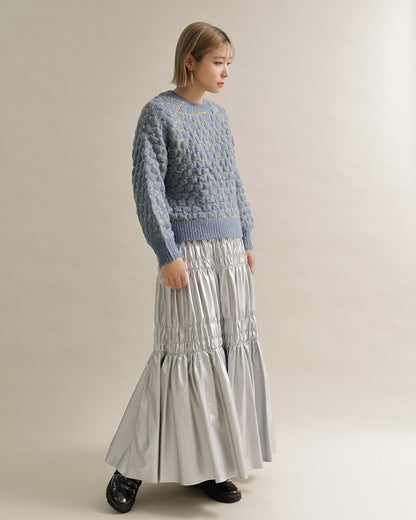 ミックスツイードクルーネックニット