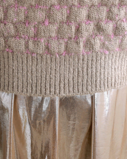 ミックスツイードクルーネックニット