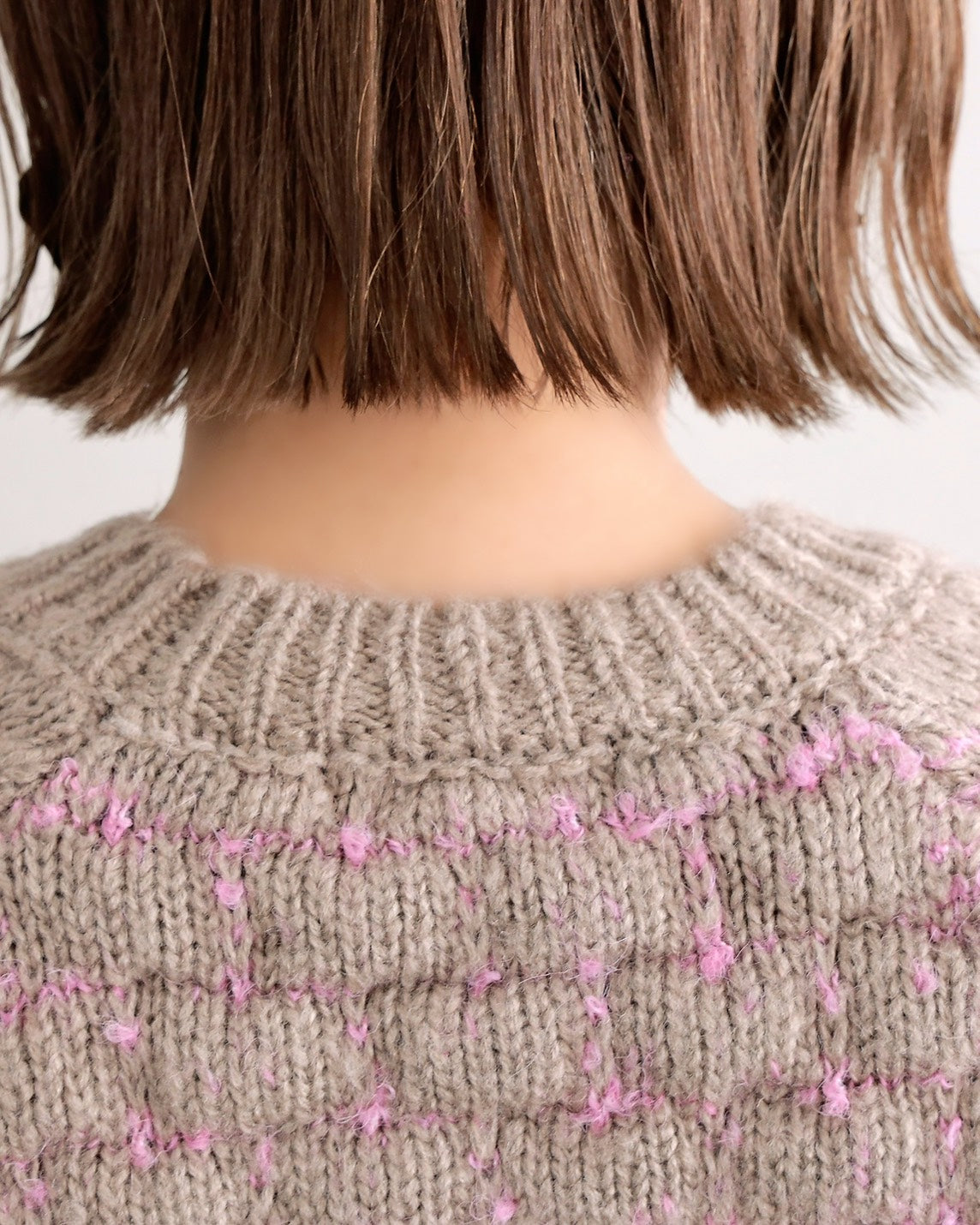 ミックスツイードクルーネックニット