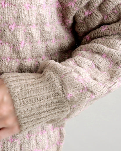 ミックスツイードクルーネックニット