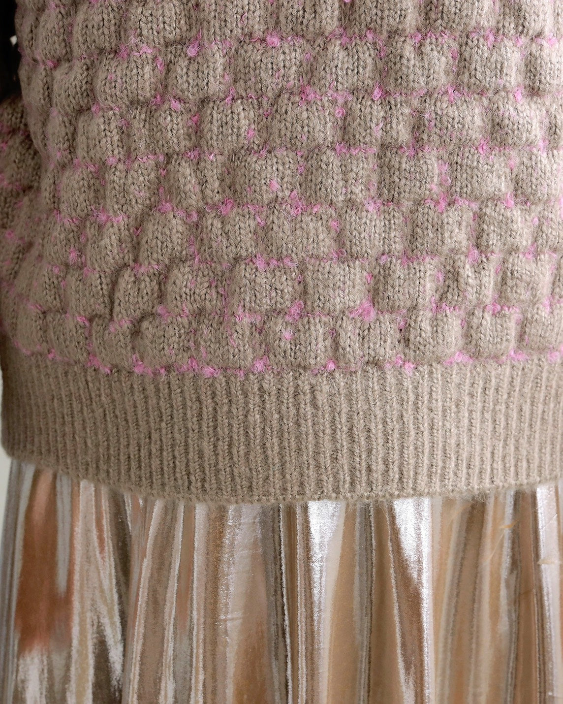 ミックスツイードクルーネックニット