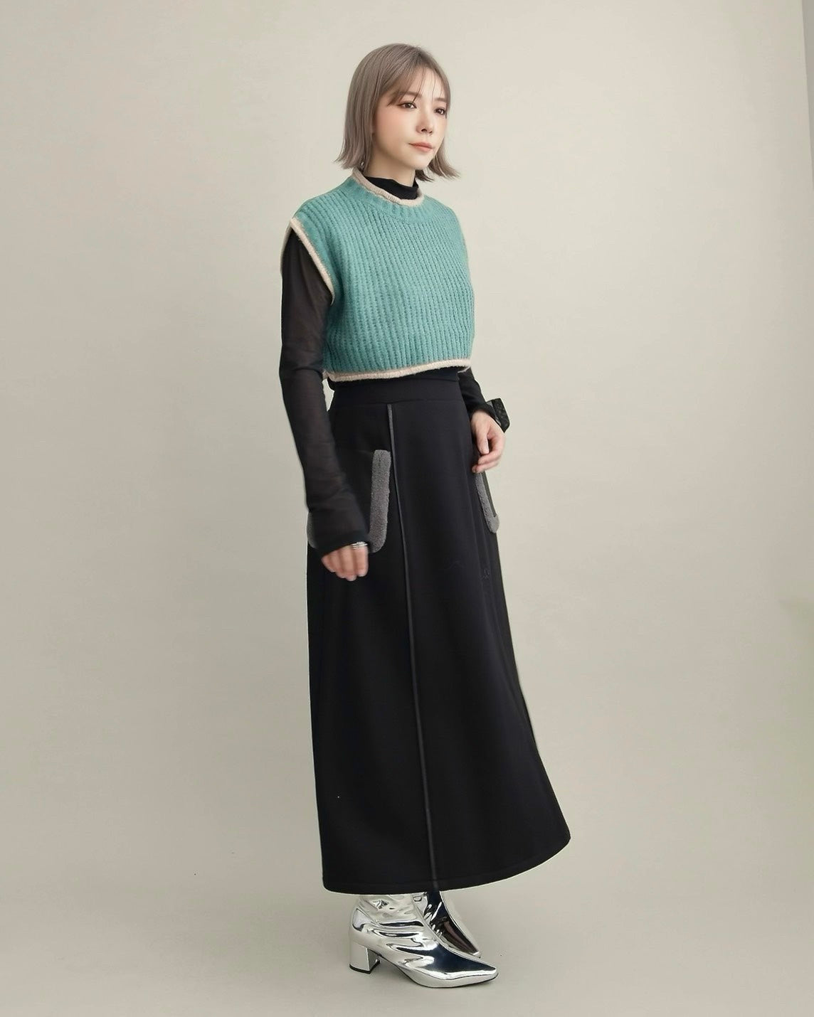 ボアポケットロングスカート