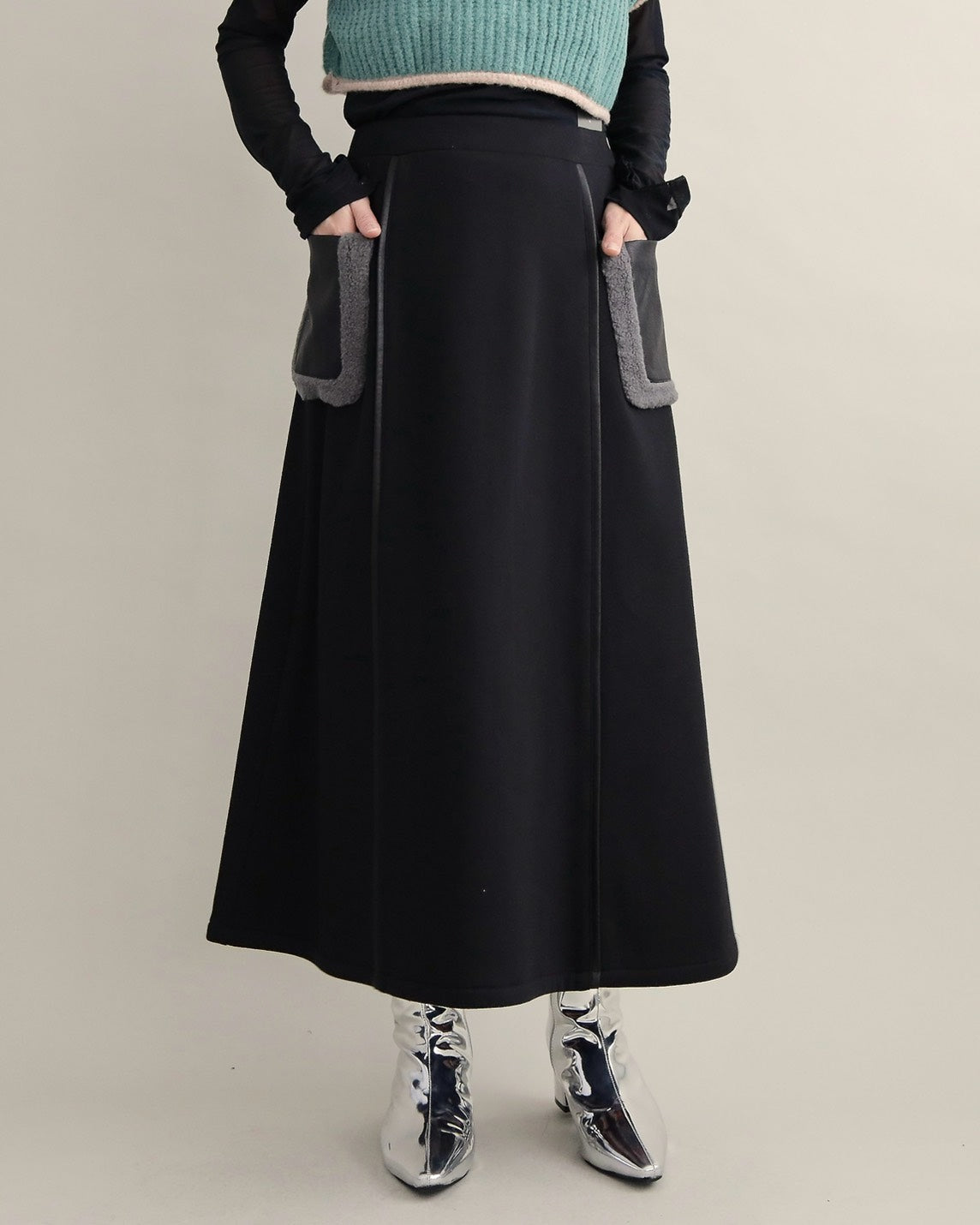 ボアポケットロングスカート